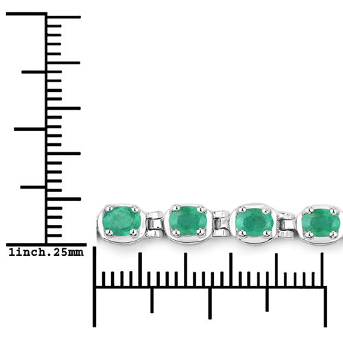 3.78 Carat Genuine Emerald .925 Sterling Silver Bracelet DestGlow