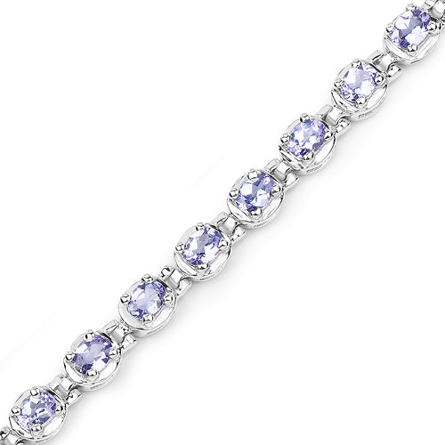 4.59 Carat Genuine Tanzanite .925 Sterling Silver Bracelet DestGlow