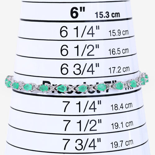 3.08 Carat Genuine Emerald .925 Sterling Silver Bracelet DestGlow