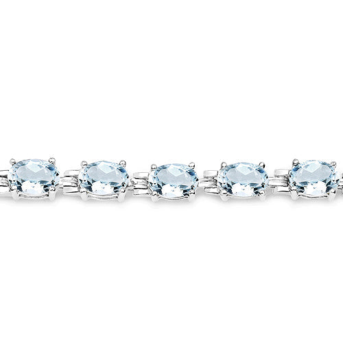 8.80 Carat Genuine Aquamarine .925 Sterling Silver Bracelet by Bids.com