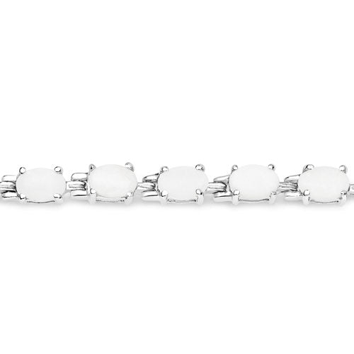6.82 Carat Genuine Opal .925 Sterling Silver Bracelet DestGlow