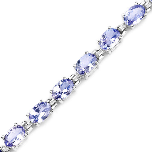 9.68 Carat Genuine Tanzanite .925 Sterling Silver Bracelet DestGlow
