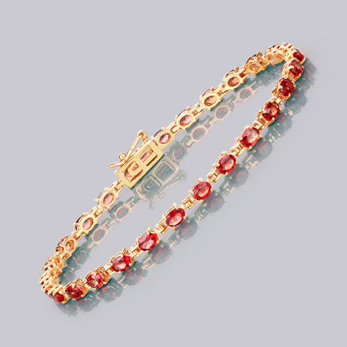 7.00 Carat Genuine Orange Sapphire 14K Yellow Gold Bracelet by Bids.com