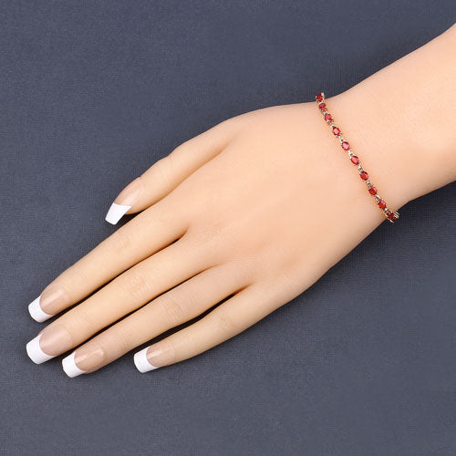 7.00 Carat Genuine Orange Sapphire 14K Yellow Gold Bracelet by Bids.com