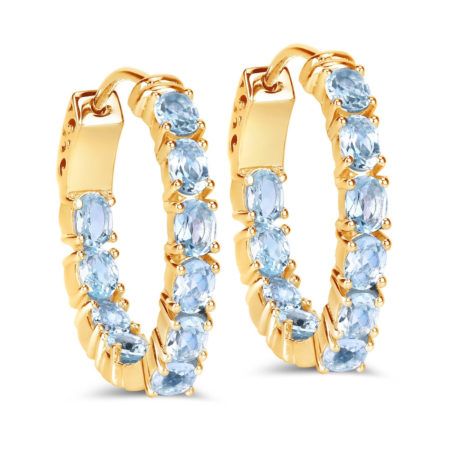3.80 Carat Genuine Blue Topaz .925 Sterling Silver Earrings by Bids.com
