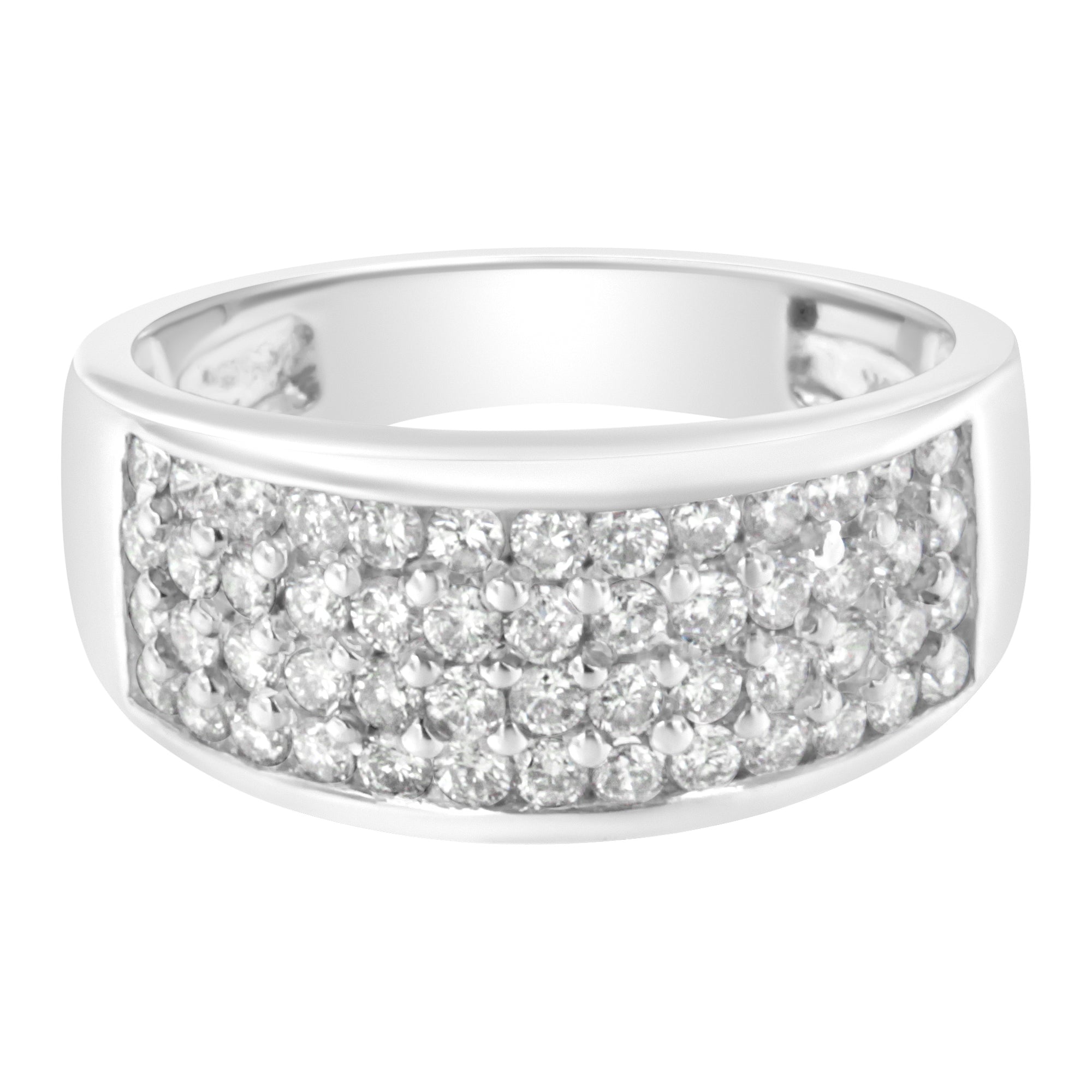 14K White Gold Round Cut Diamond Ring (1.0 Cttw, H-I Color, SI2-I1 Clarity) - Size 6-1/2 DestGlow