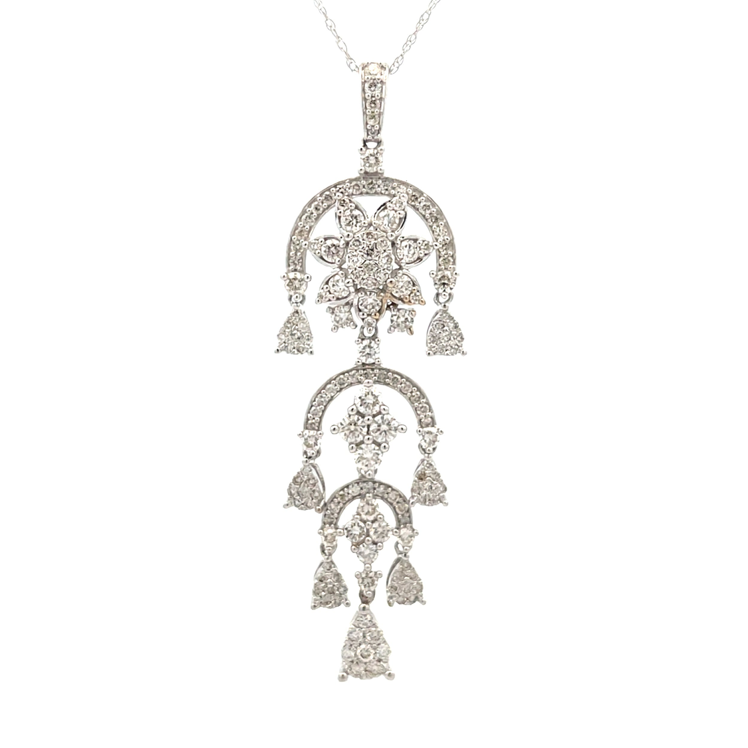Natural 1.50ct Diamond Fashion Pendants 14KT White Gold by Bids.com