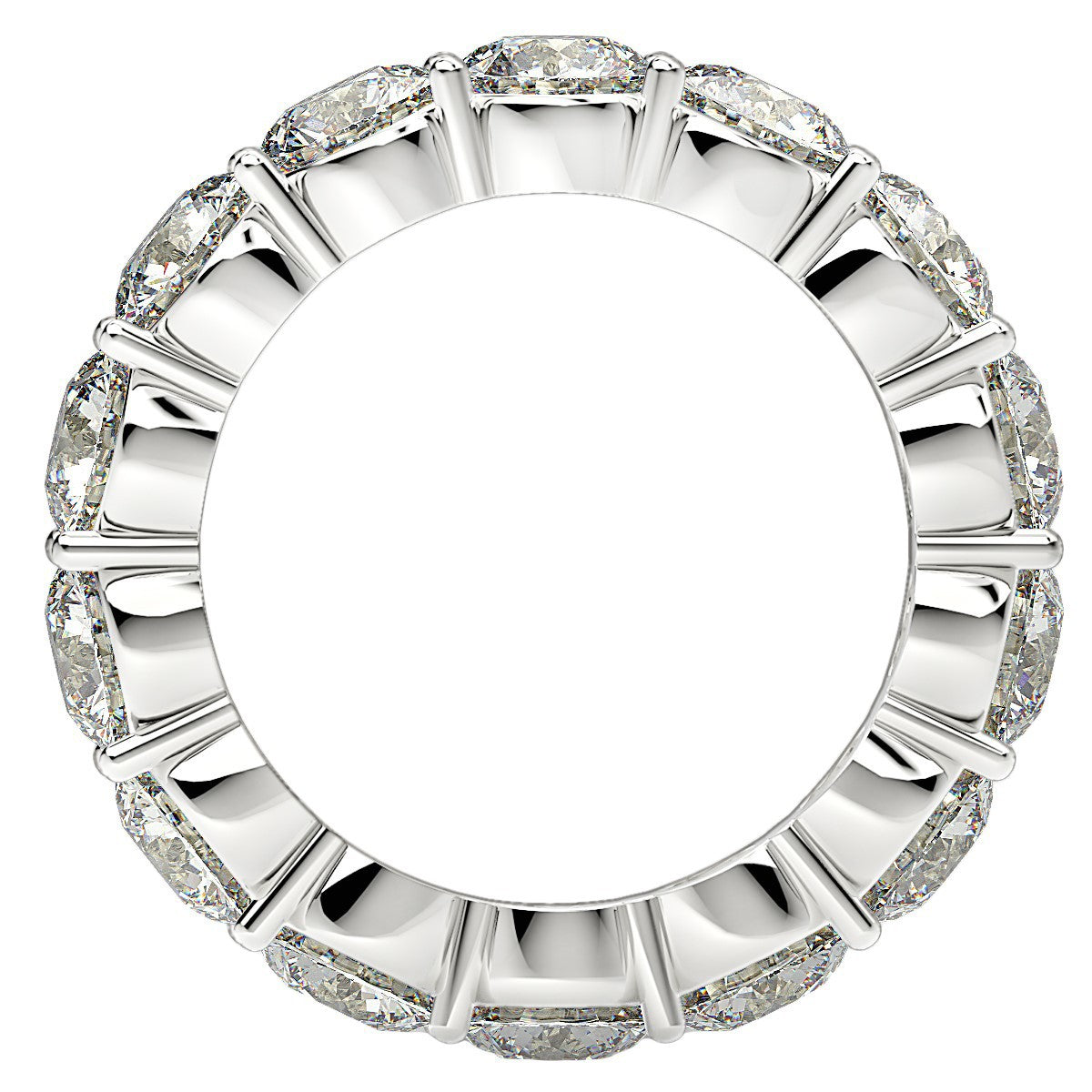 Round Cut Lab Grown Diamond Eternity Ring in 14k White Gold (6 cttw FG/VS2) by Bids.com