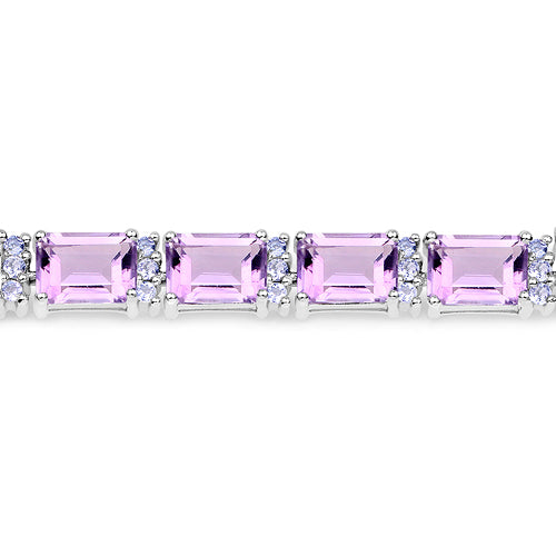 19.19 Carat Genuine Amethyst and Tanzanite .925 Sterling Silver Bracelet by Bids.com
