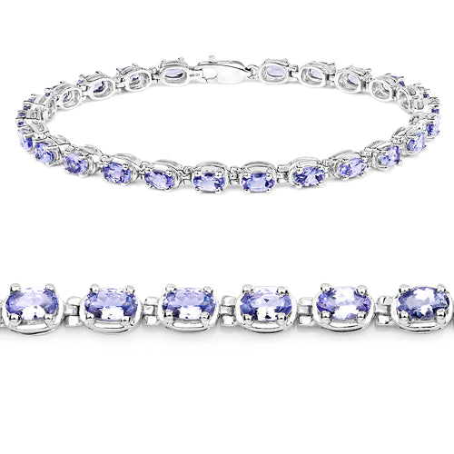 6.00 Carat Genuine Tanzanite .925 Sterling Silver Bracelet by Bids.com