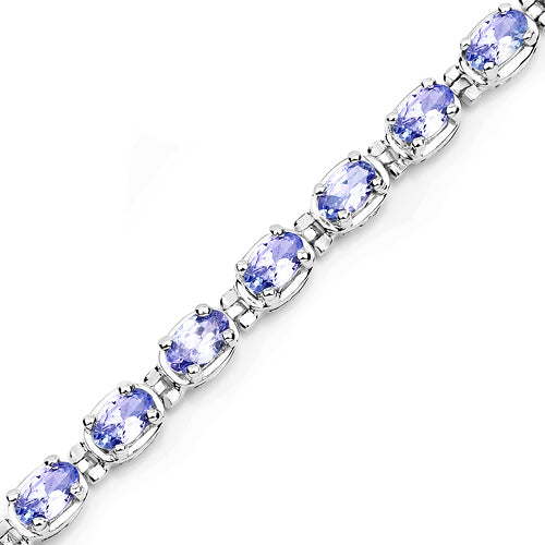 6.00 Carat Genuine Tanzanite .925 Sterling Silver Bracelet by Bids.com