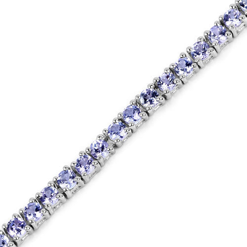 4.34 Carat Genuine Tanzanite .925 Sterling Silver Bracelet DestGlow