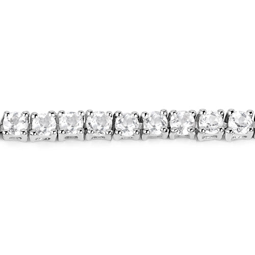 4.96 Carat Genuine White Topaz .925 Sterling Silver Bracelet DestGlow