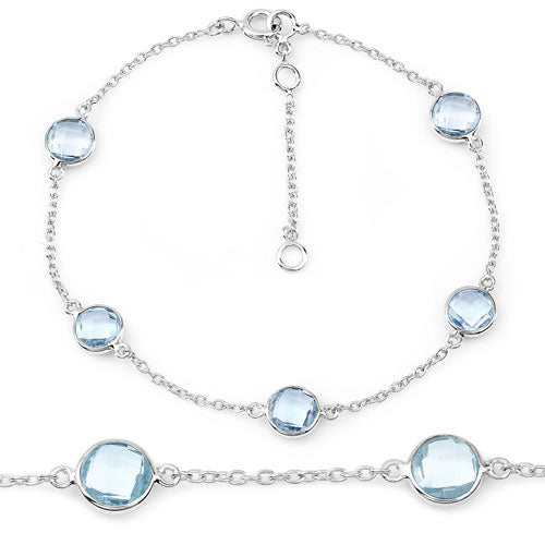 5.00 Carat Genuine Blue Topaz .925 Sterling Silver Bracelet by Bids.com