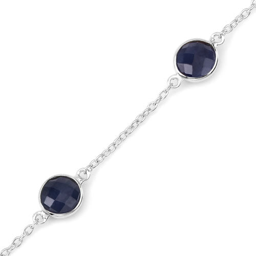 5.00 Carat Genuine Blue Sapphire .925 Sterling Silver Bracelet by Bids.com