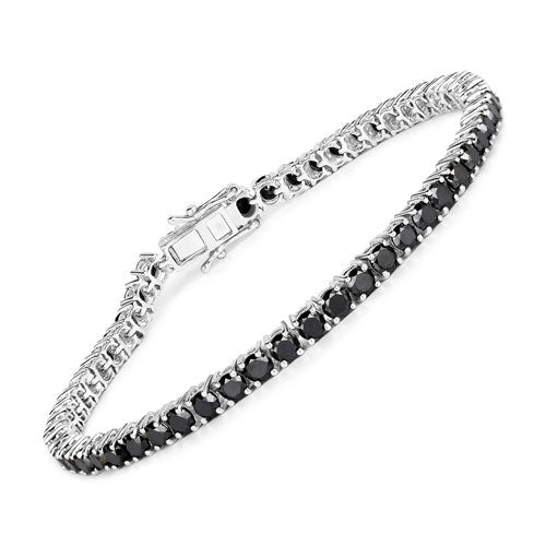 5.40 Carat Genuine Black Diamond .925 Sterling Silver Bracelet by Bids.com