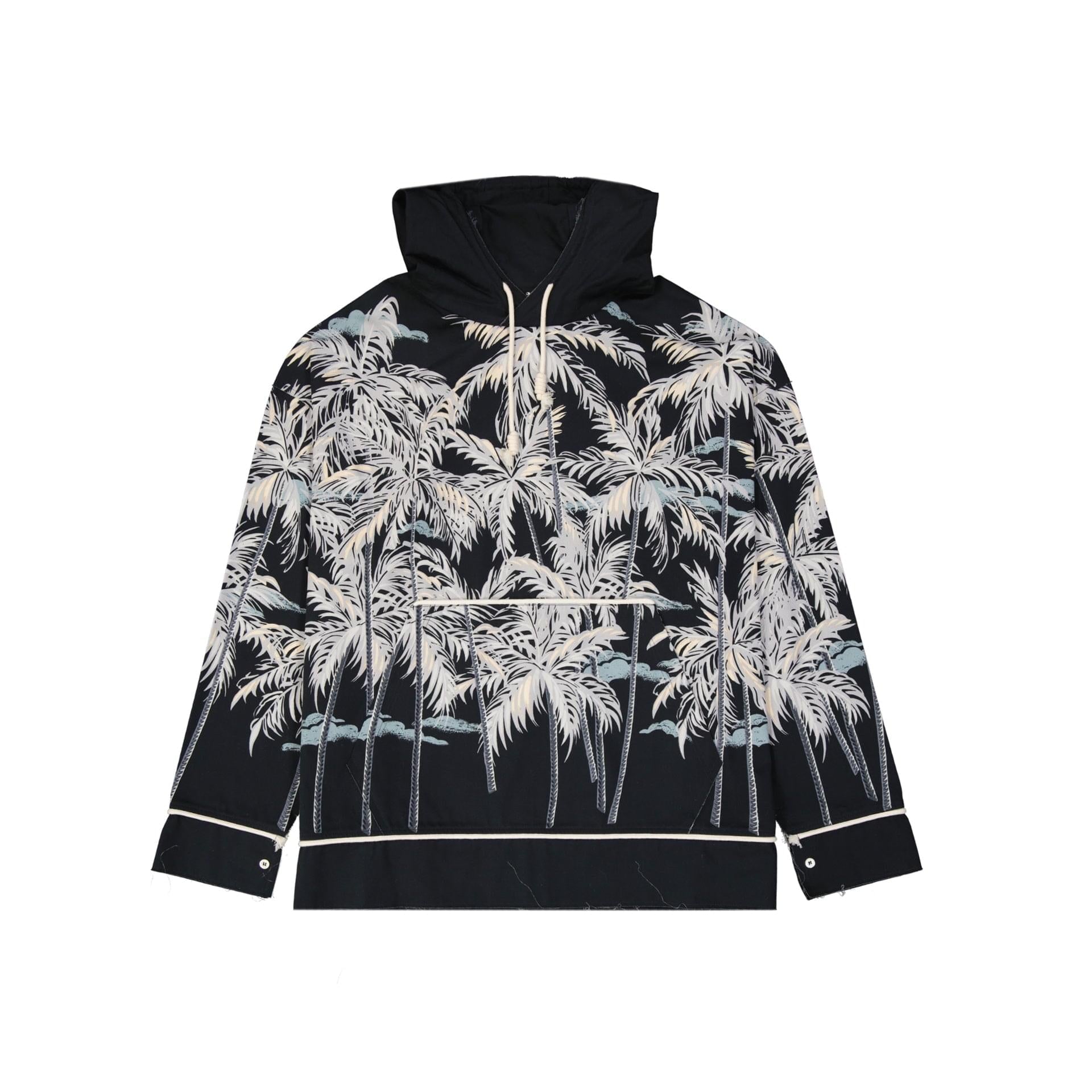 Palm Angels Hooded Printed Shirt Men DestGlow