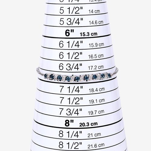 1.34 Carat Genuine London Blue Topaz and White Topaz .925 Sterling Silver Bracelet DestGlow
