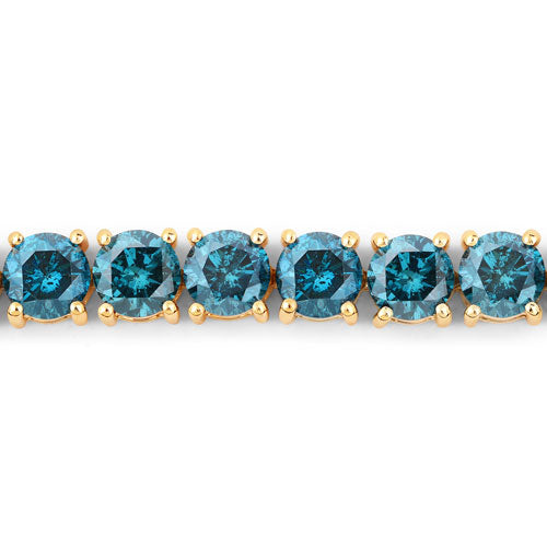 13.07 Carat Genuine Blue Diamond 14K Yellow Gold Bracelet DestGlow