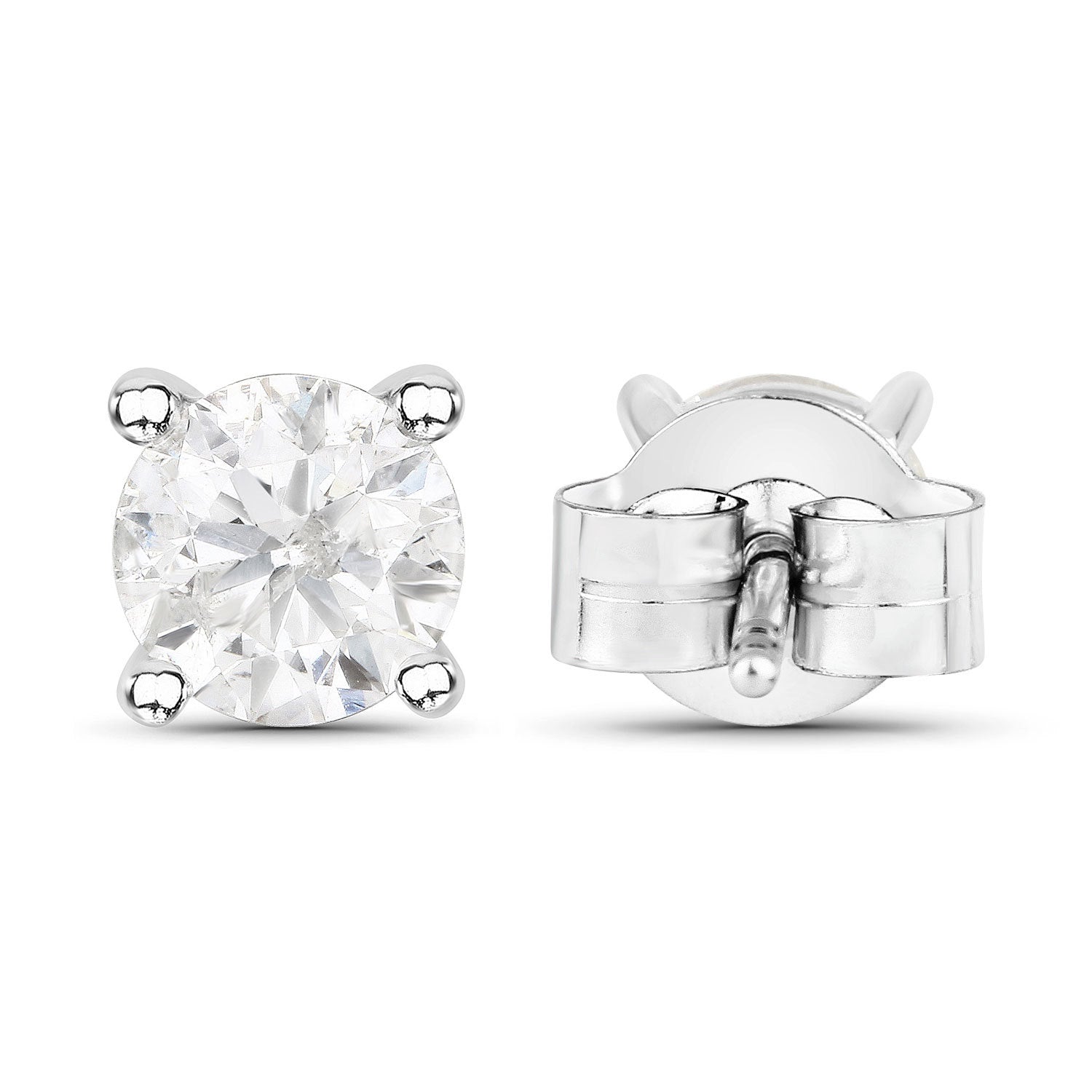1.02 Carat Genuine White Diamond 14K White Gold Earrings by Bids.com
