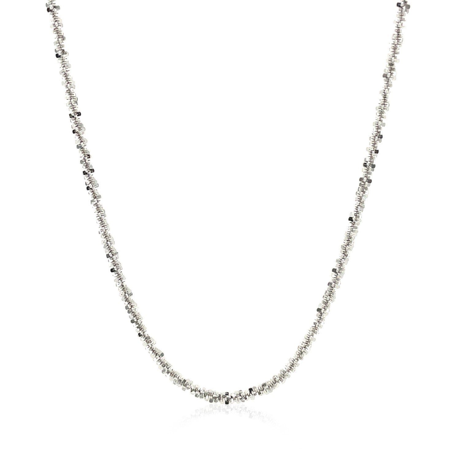 Rhodium Plated 2.2mm Sterling Silver Sparkle Style Chain by Bids.com