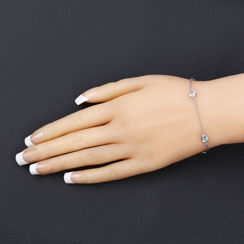 1.80 Carat Genuine Blue Topaz .925 Sterling Silver Bracelet by Bids.com