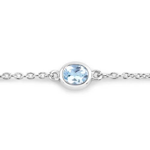 1.80 Carat Genuine Blue Topaz .925 Sterling Silver Bracelet by Bids.com