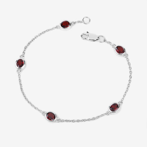 2.25 Carat Genuine Garnet .925 Sterling Silver Bracelet by Bids.com