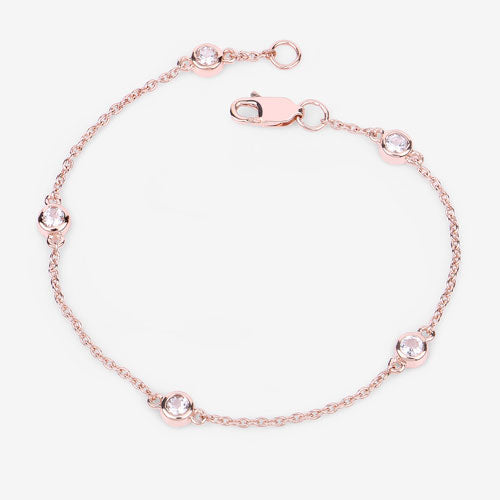 0.45 Carat Genuine Morganite .925 Sterling Silver Bracelet by Bids.com