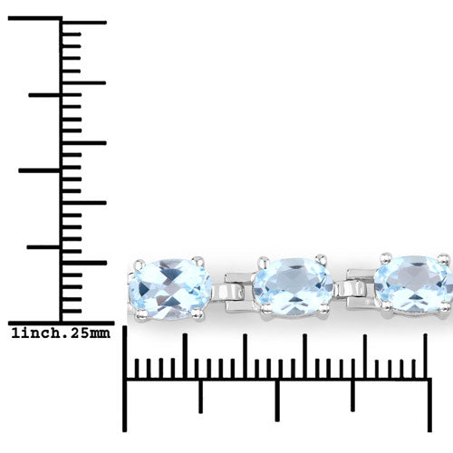 7.60 Carat Genuine Blue Topaz .925 Sterling Silver Bracelet by Bids.com