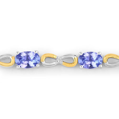 1.81 Carat Genuine Tanzanite and White Topaz .925 Sterling Silver Bracelet by Bids.com