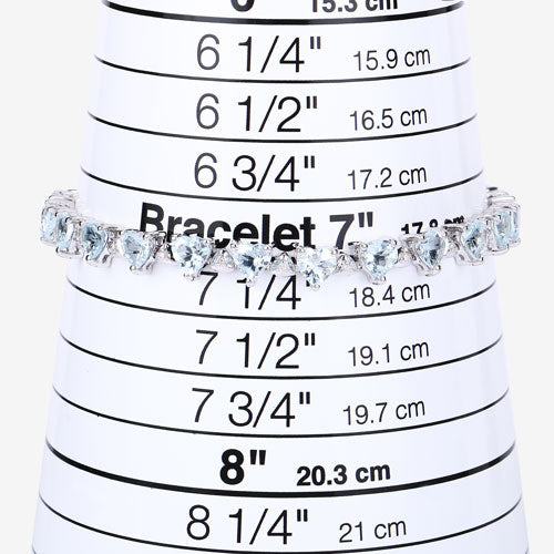 7.71 Carat Genuine Aquamarine and White Diamond .925 Sterling Silver Bracelet by Bids.com