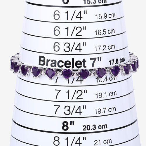 10.01 Carat Genuine Amethyst and White Diamond .925 Sterling Silver Bracelet DestGlow