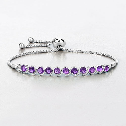2.64 Carat Genuine Amethyst .925 Sterling Silver Bracelet by Bids.com