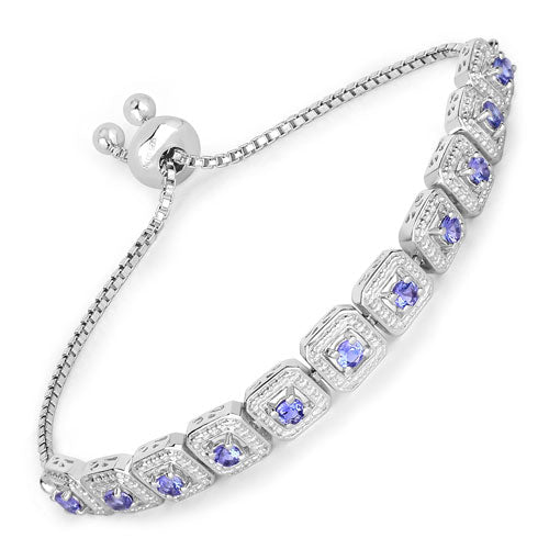 1.10 Carat Genuine Tanzanite .925 Sterling Silver Bracelet by Bids.com