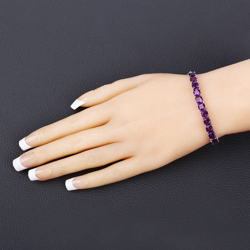 6.05 Carat Genuine Amethyst .925 Sterling Silver Bracelet by Bids.com