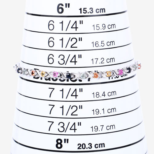 0.88 Carat Genuine Multi Sapphire .925 Sterling Silver Bracelet by Bids.com
