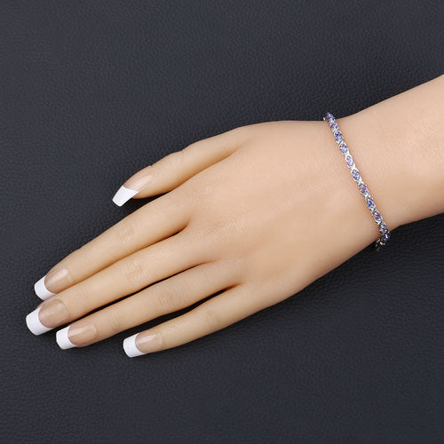 0.91 Carat Genuine Tanzanite .925 Sterling Silver Bracelet by Bids.com