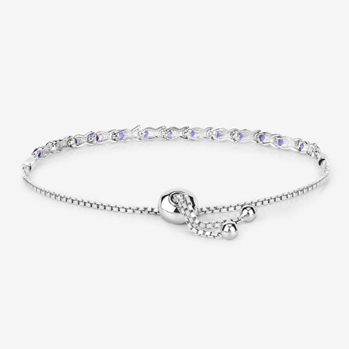 0.91 Carat Genuine Tanzanite .925 Sterling Silver Bracelet by Bids.com
