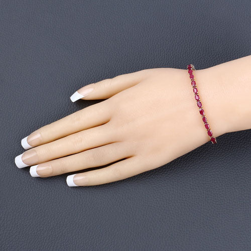 9.18 Carat Genuine Ruby 10K Yellow Gold Bracelet by Bids.com