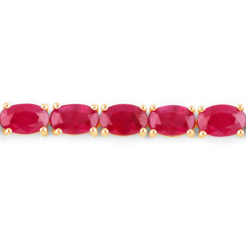 9.18 Carat Genuine Ruby 10K Yellow Gold Bracelet by Bids.com