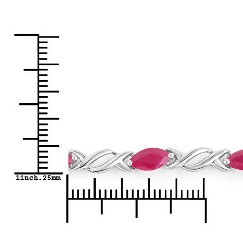 5.00 Carat Genuine Ruby 10K White Gold Bracelet by Bids.com