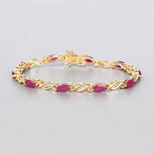 5.00 Carat Genuine Ruby 10K Yellow Gold Bracelet by Bids.com