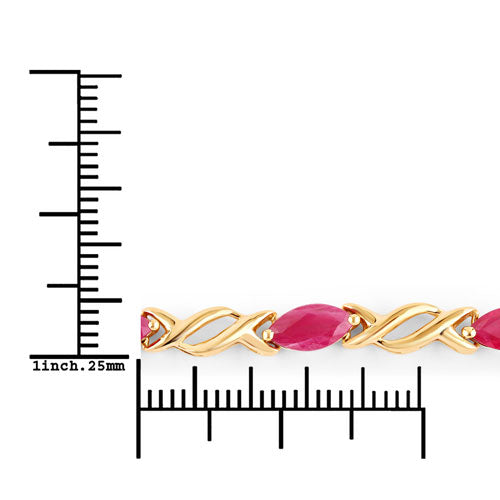 5.00 Carat Genuine Ruby 10K Yellow Gold Bracelet by Bids.com