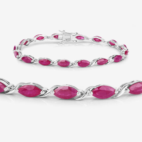 8.00 Carat Genuine Ruby 10K White Gold Bracelet by Bids.com