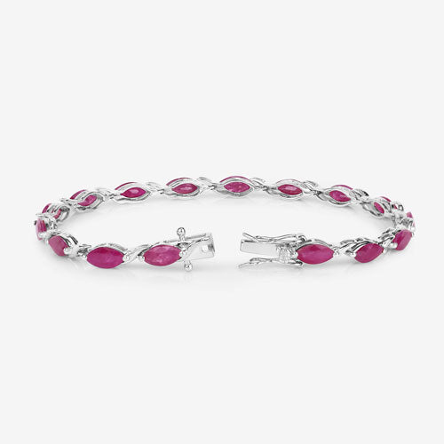 8.00 Carat Genuine Ruby 10K White Gold Bracelet by Bids.com