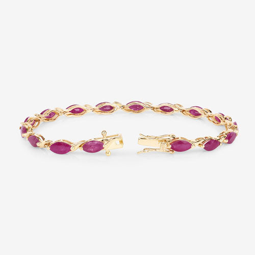 8.00 Carat Genuine Ruby 10K Yellow Gold Bracelet by Bids.com