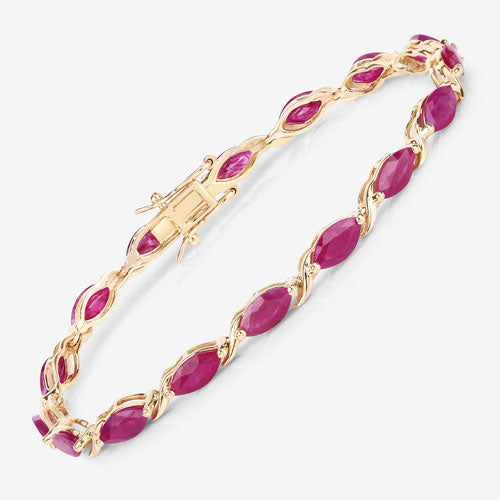 8.00 Carat Genuine Ruby 10K Yellow Gold Bracelet by Bids.com