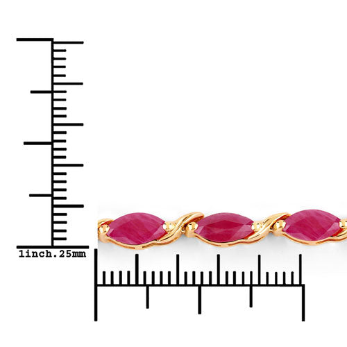 8.00 Carat Genuine Ruby 10K Yellow Gold Bracelet by Bids.com