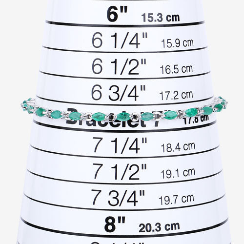 3.24 Carat Genuine Zambian Emerald .925 Sterling Silver Bracelet DestGlow